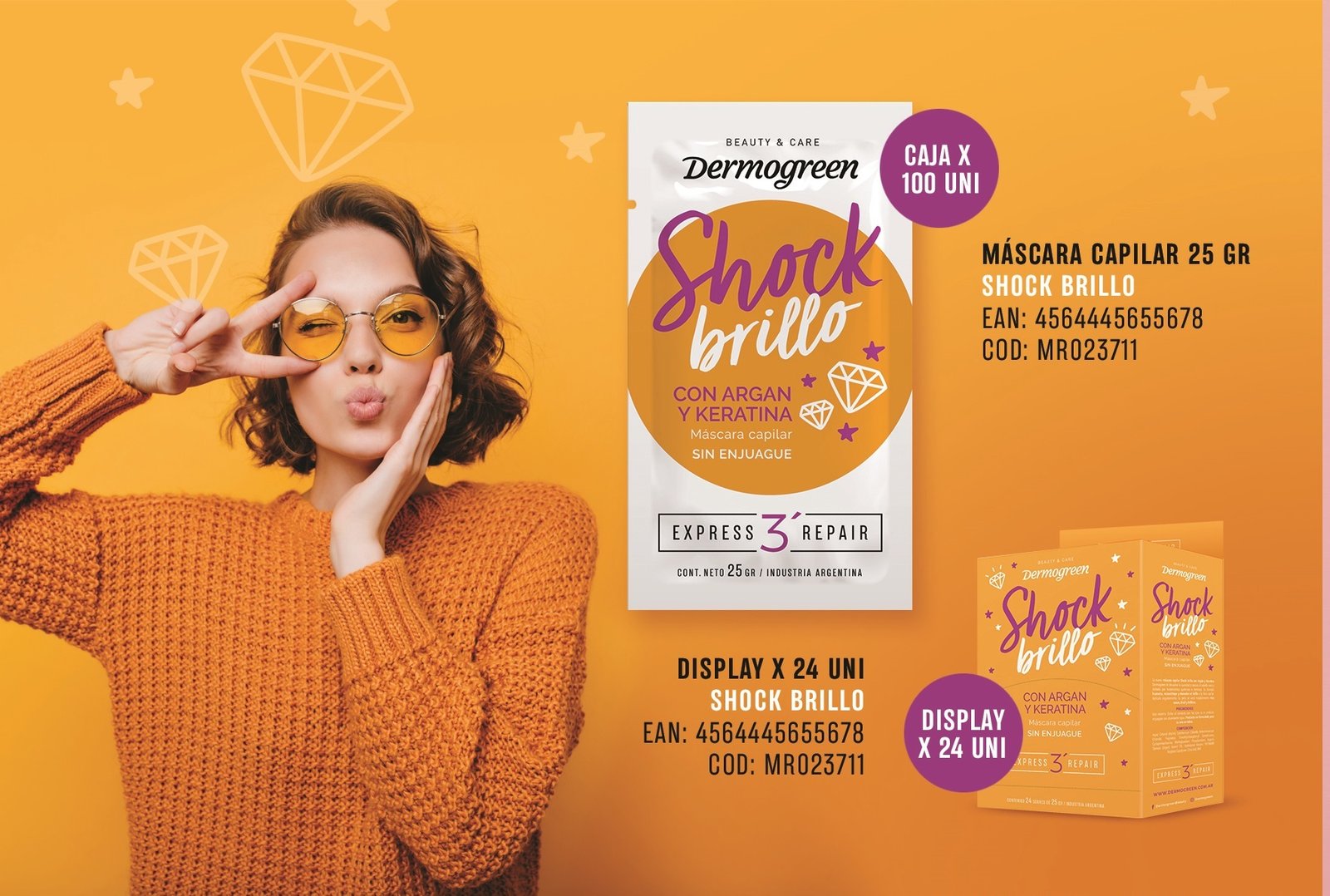 Shock de Brillo con Argan y Keratina s/enj