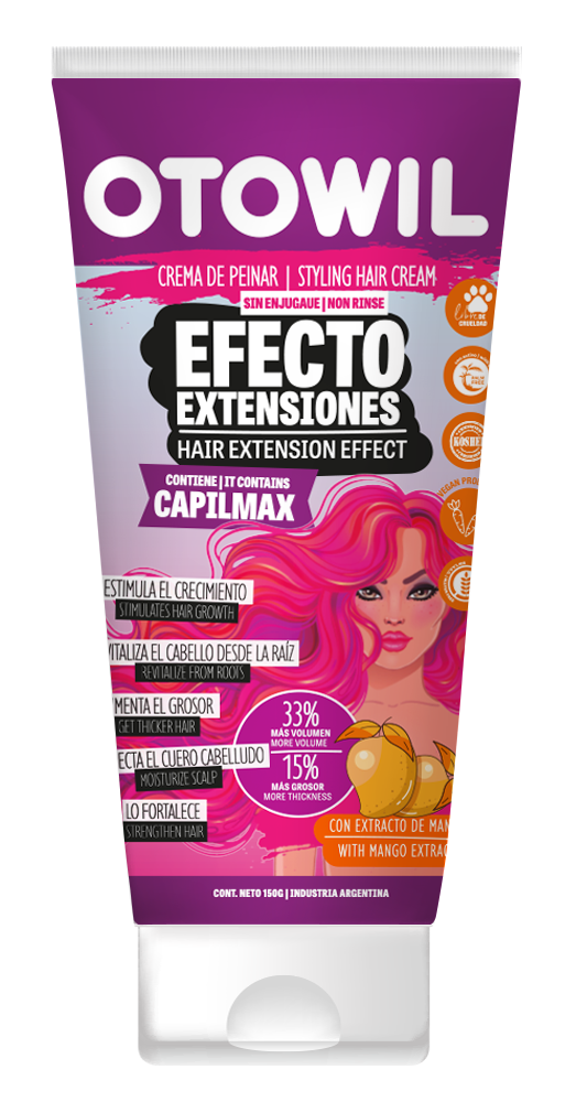 Mascara capilar sin enjuague Efecto Extensiones en pomo x 250grs