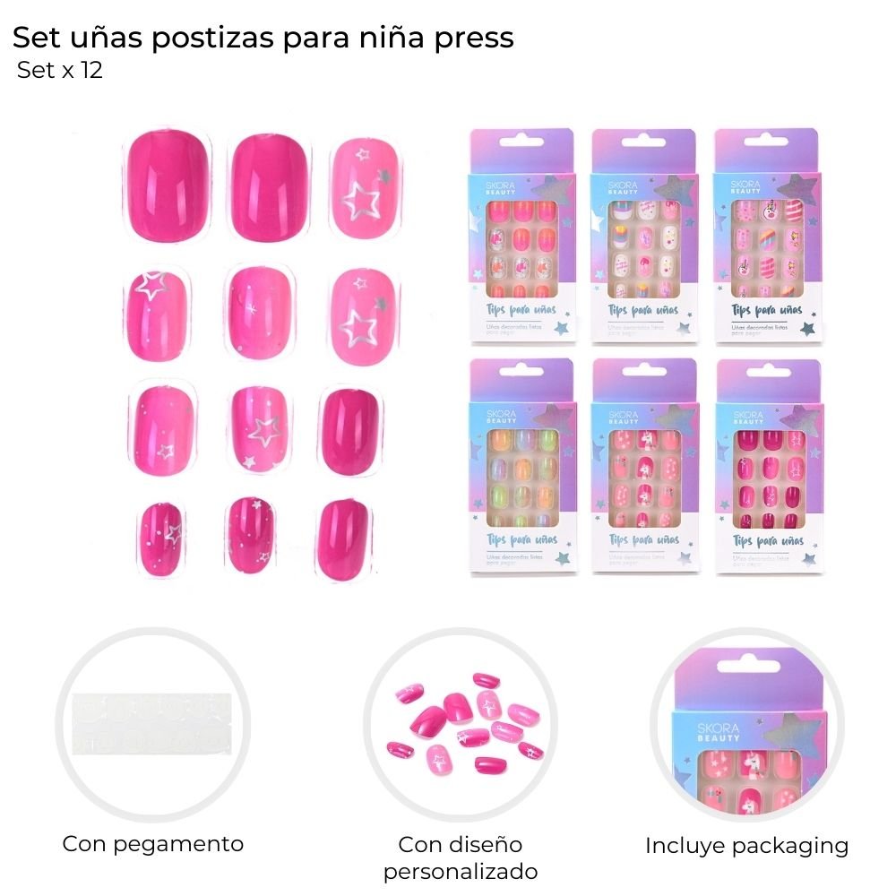 Set de Uñas Postizas para Niñas Press art 39002