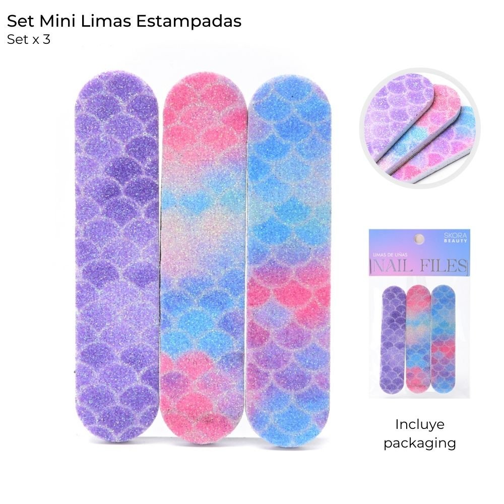 Set Mini Limas Estampadas x 3