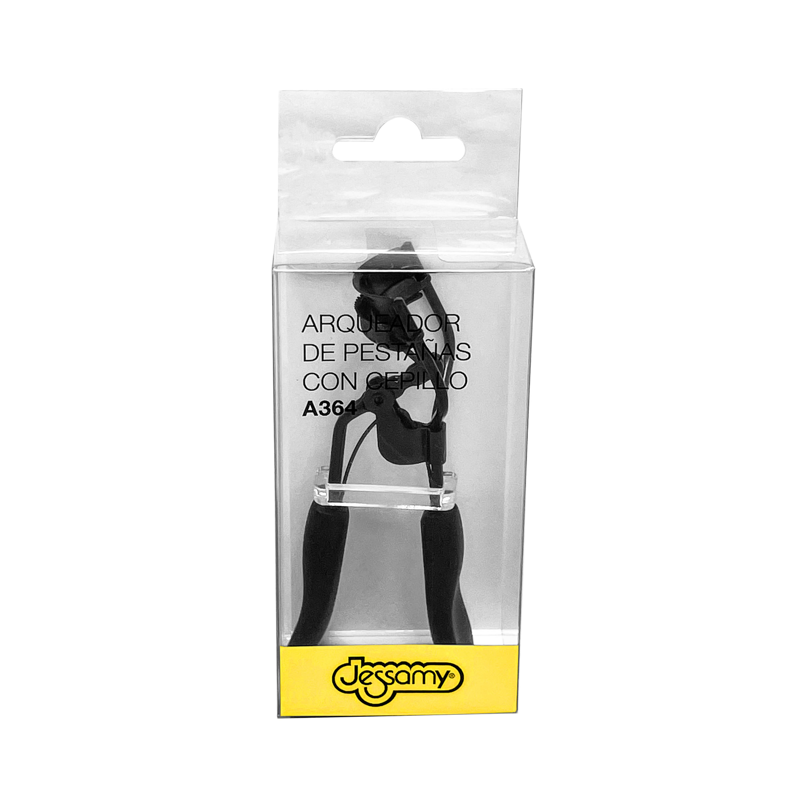 Arqueador de pestañas negro de carbono con cepillo A364