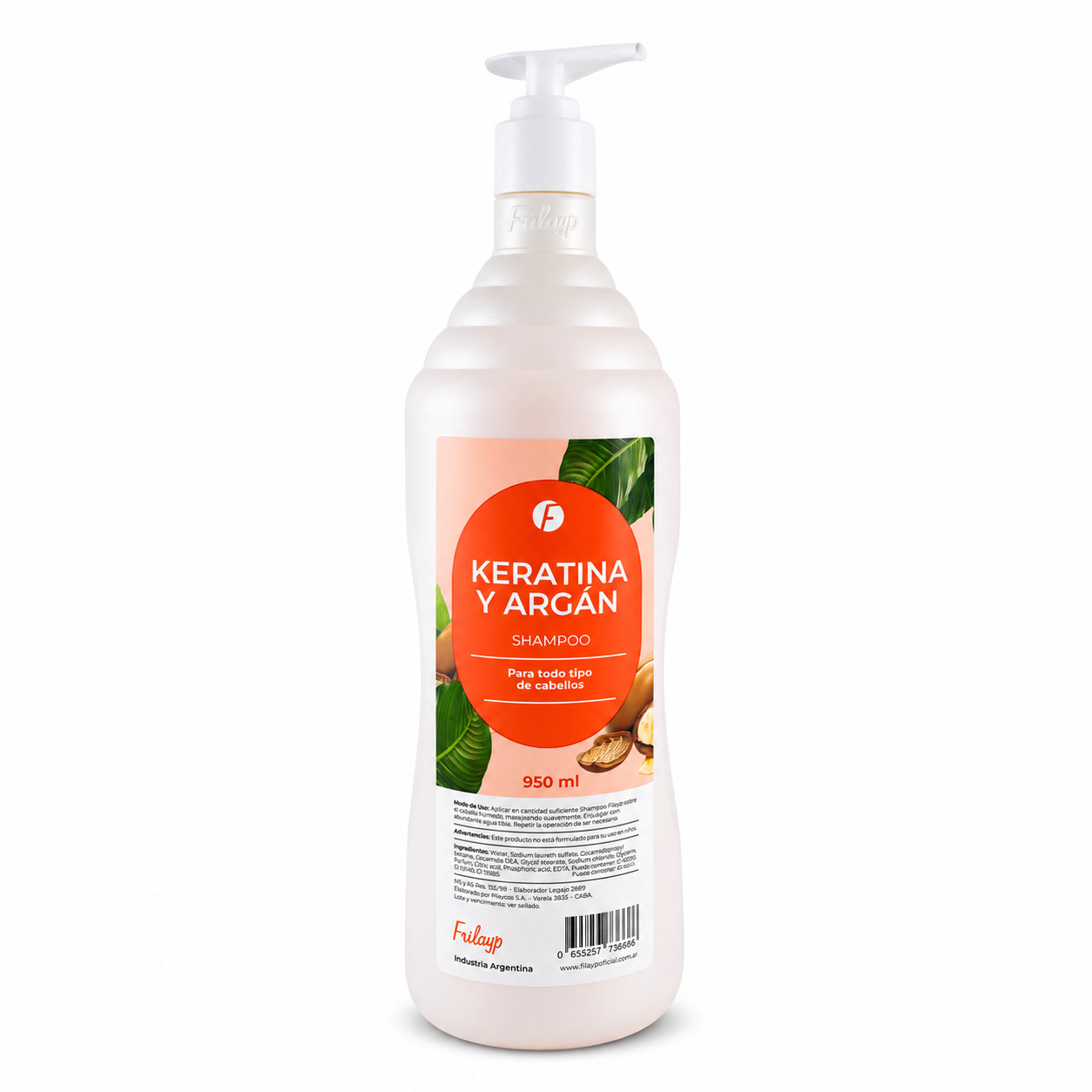 Shampoo Keratina + Argan x 970 ml